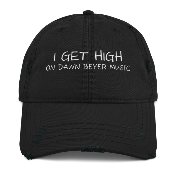 I GET HIGH on DAWN BEYER MUSIC Distressed adjustable