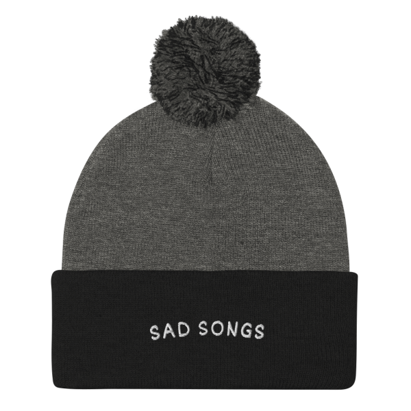 SAD SONGS football season Pom-Pom Beanie - Image 4