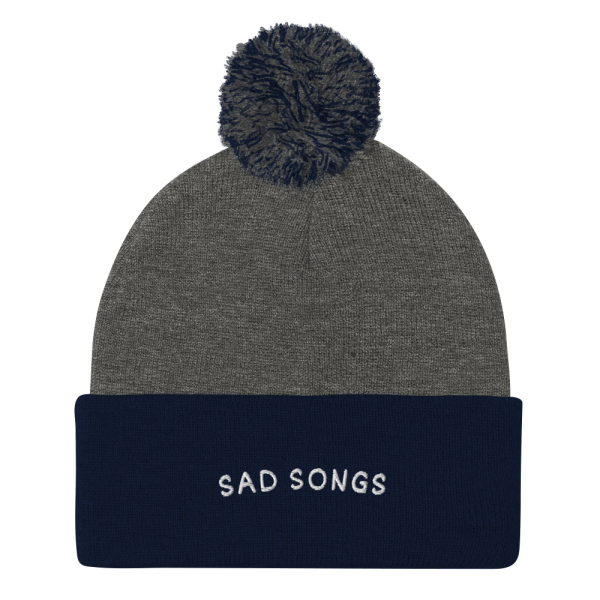 SAD SONGS football season Pom-Pom Beanie - Image 3