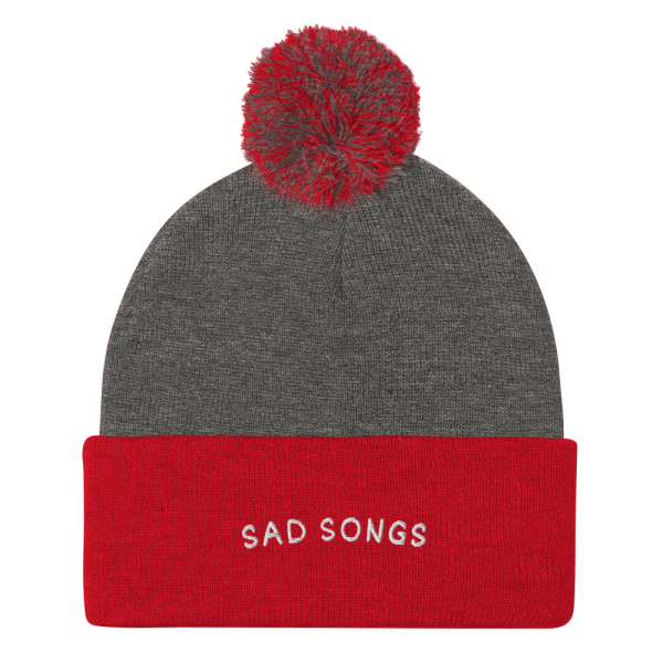 SAD SONGS football season Pom-Pom Beanie