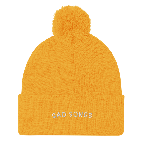 SAD SONGS football season Pom-Pom Beanie - Image 6