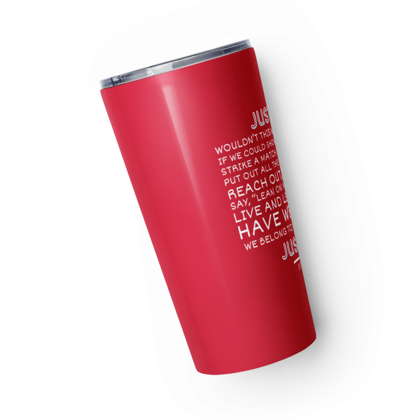 MUSIC WITH A MESSAGE - JUST LOVE Tapered stainless steel tumbler - Image 4