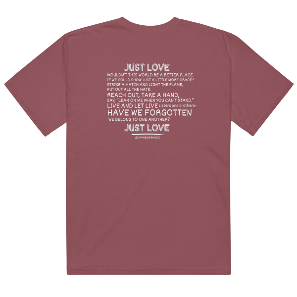 MUSIC WITH MESSAGE - JUST LOVE Unisex garment-dyed heavyweight t-shirt - Image 7