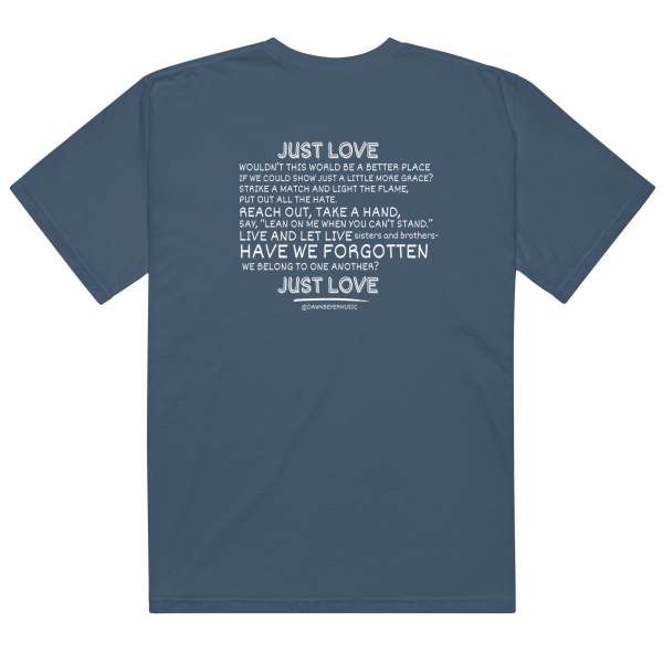 MUSIC WITH MESSAGE - JUST LOVE Unisex garment-dyed heavyweight t-shirt - Image 3