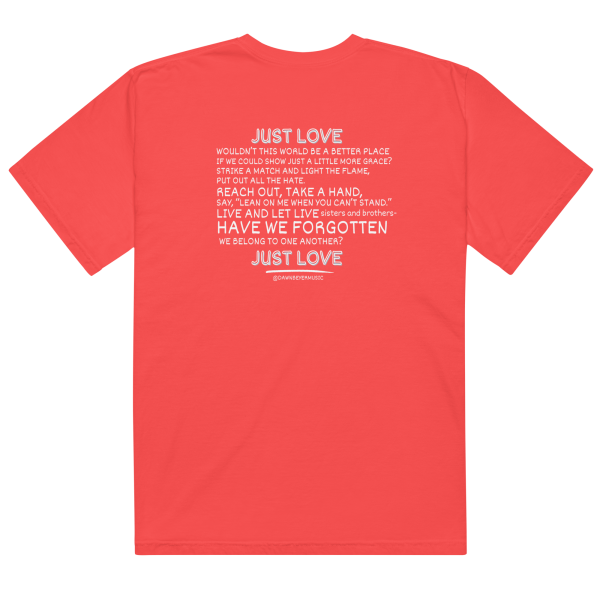 MUSIC WITH MESSAGE - JUST LOVE Unisex garment-dyed heavyweight t-shirt - Image 15