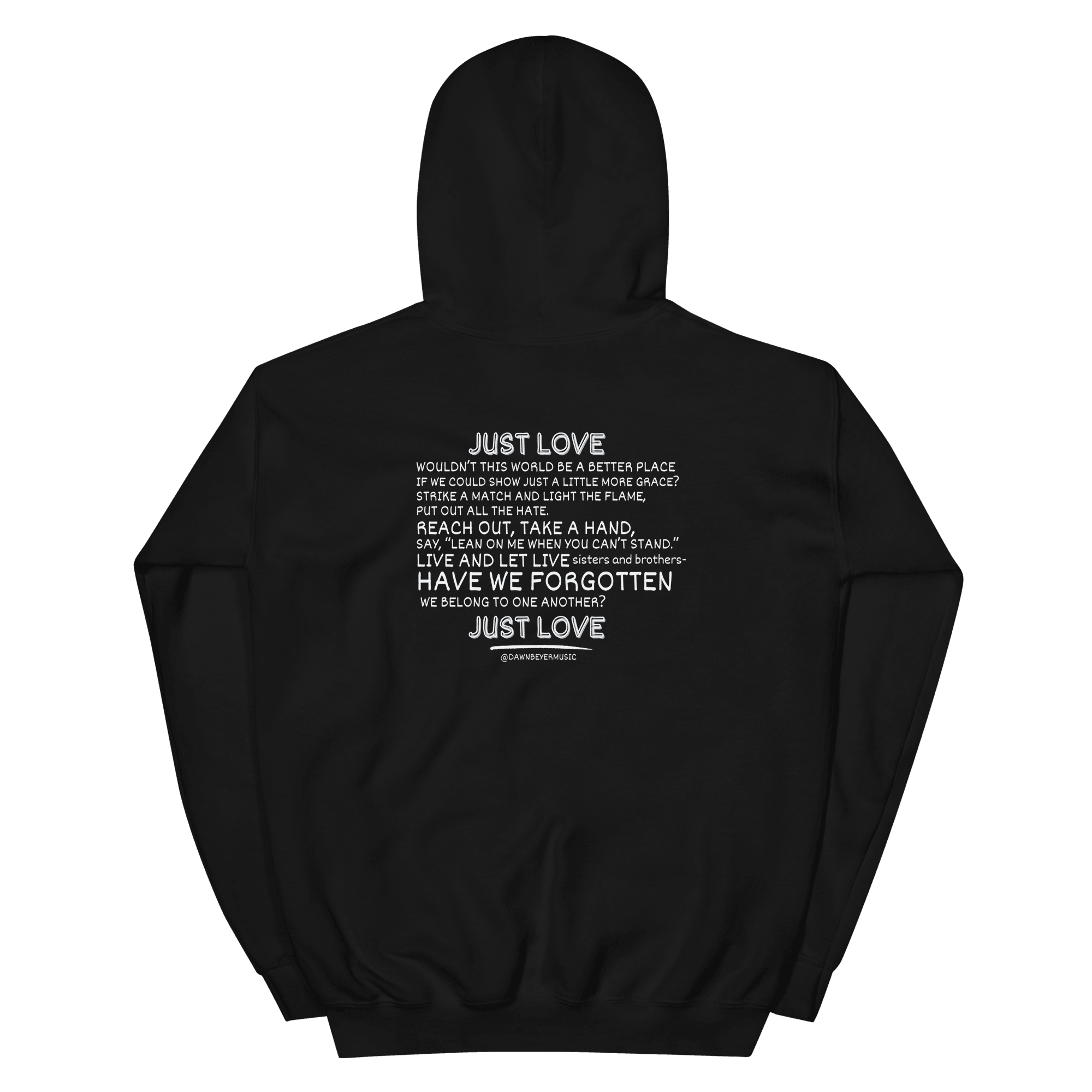 MUSIC WITH MESSAGE - JUST LOVE Unisex Hoodie - Image 3