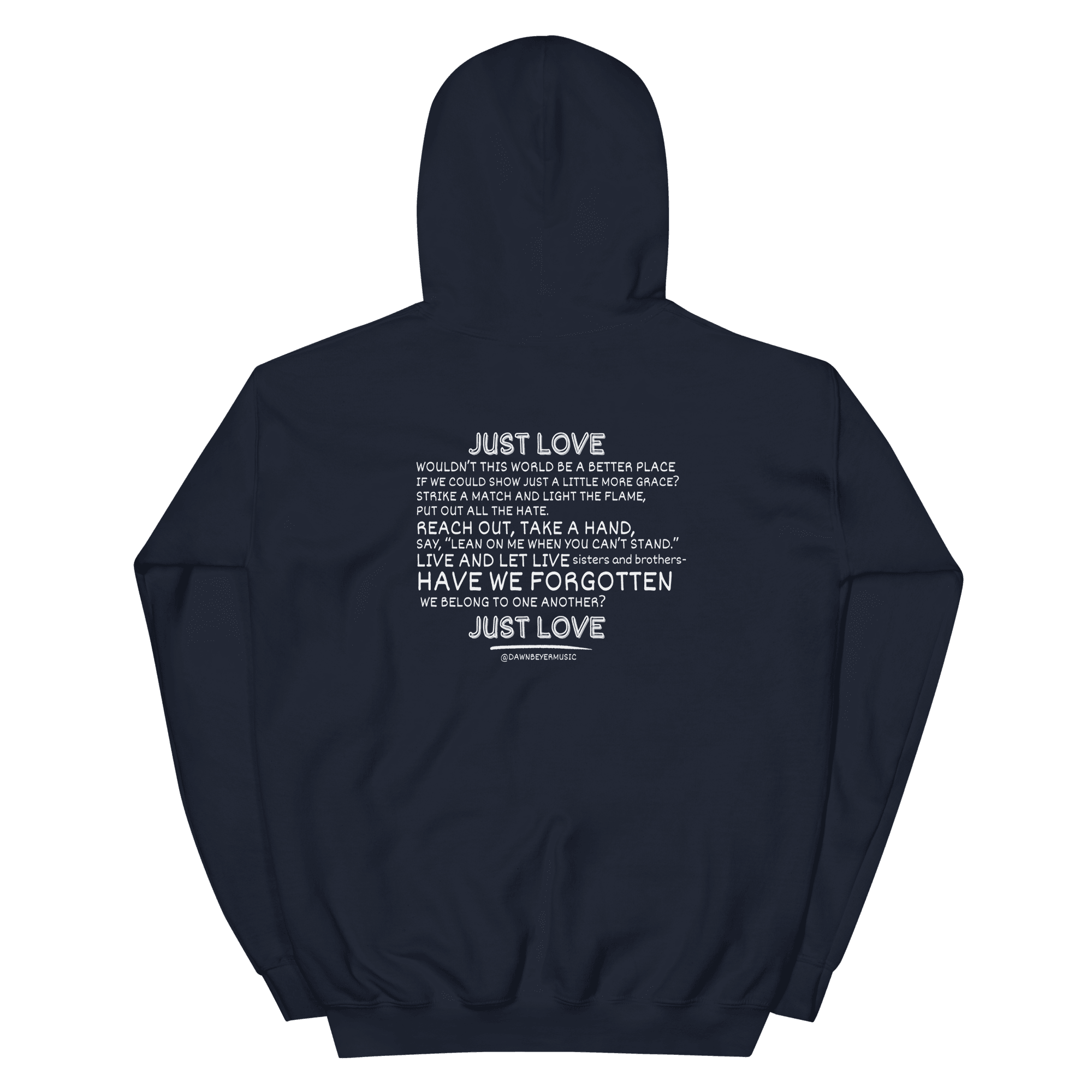 MUSIC WITH MESSAGE - JUST LOVE Unisex Hoodie - Image 5