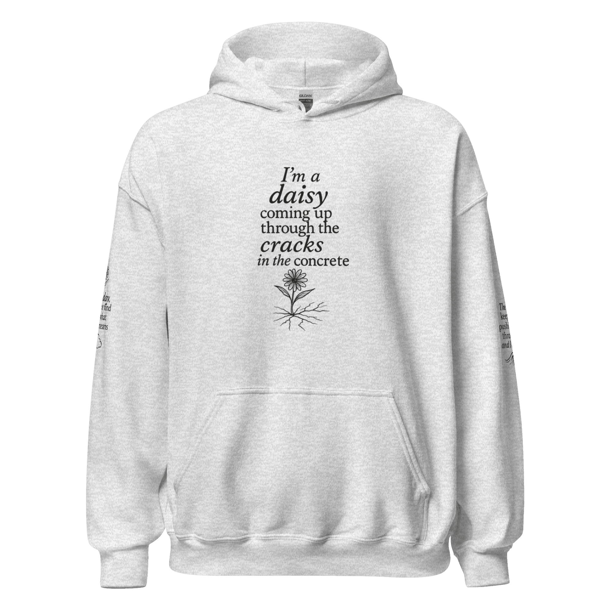 I'M A DAISY - FRONT, BACK, SLEEVES (BLACK FRIDAY) Unisex Hoodie - Image 8