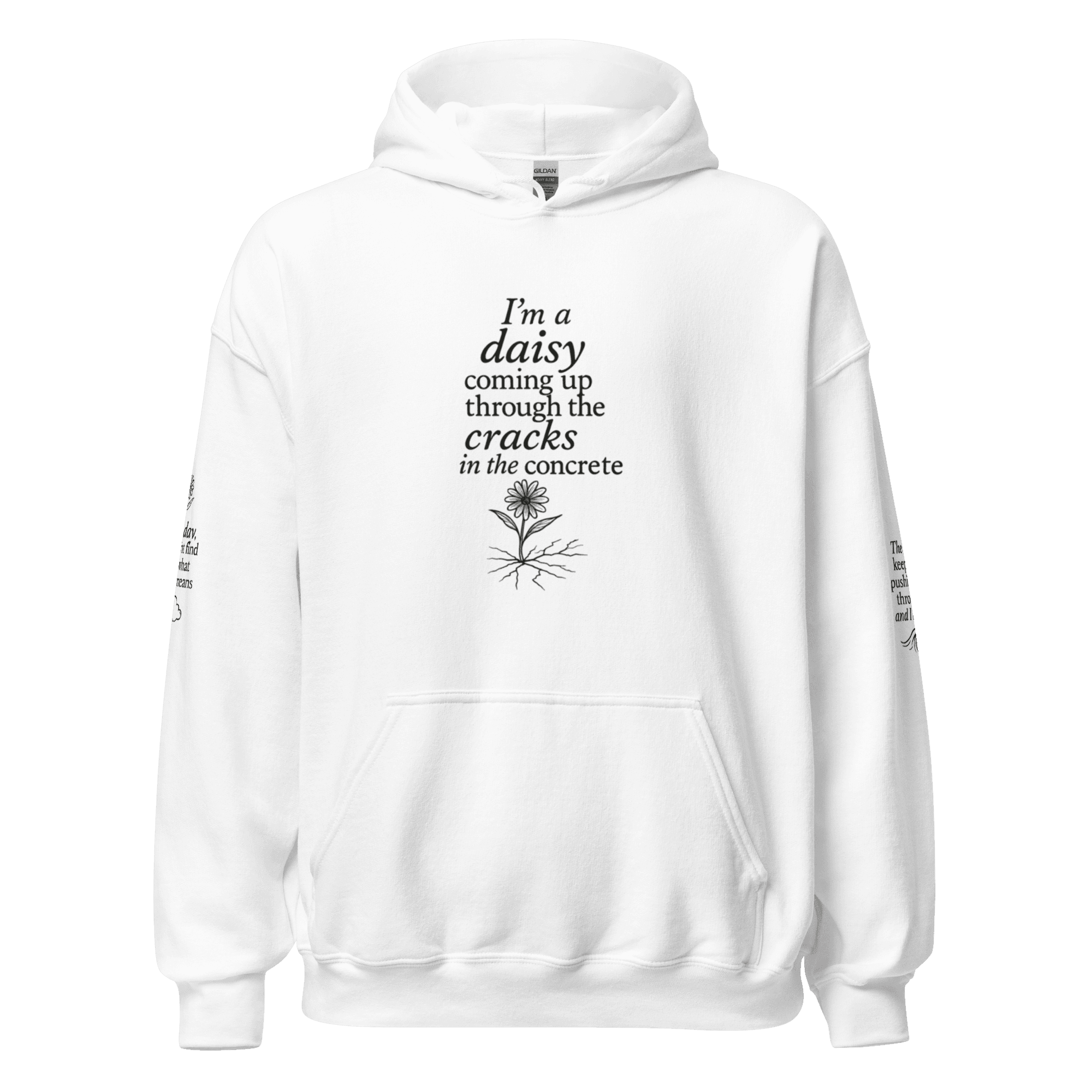 I'M A DAISY - FRONT, BACK, SLEEVES (BLACK FRIDAY) Unisex Hoodie - Image 7