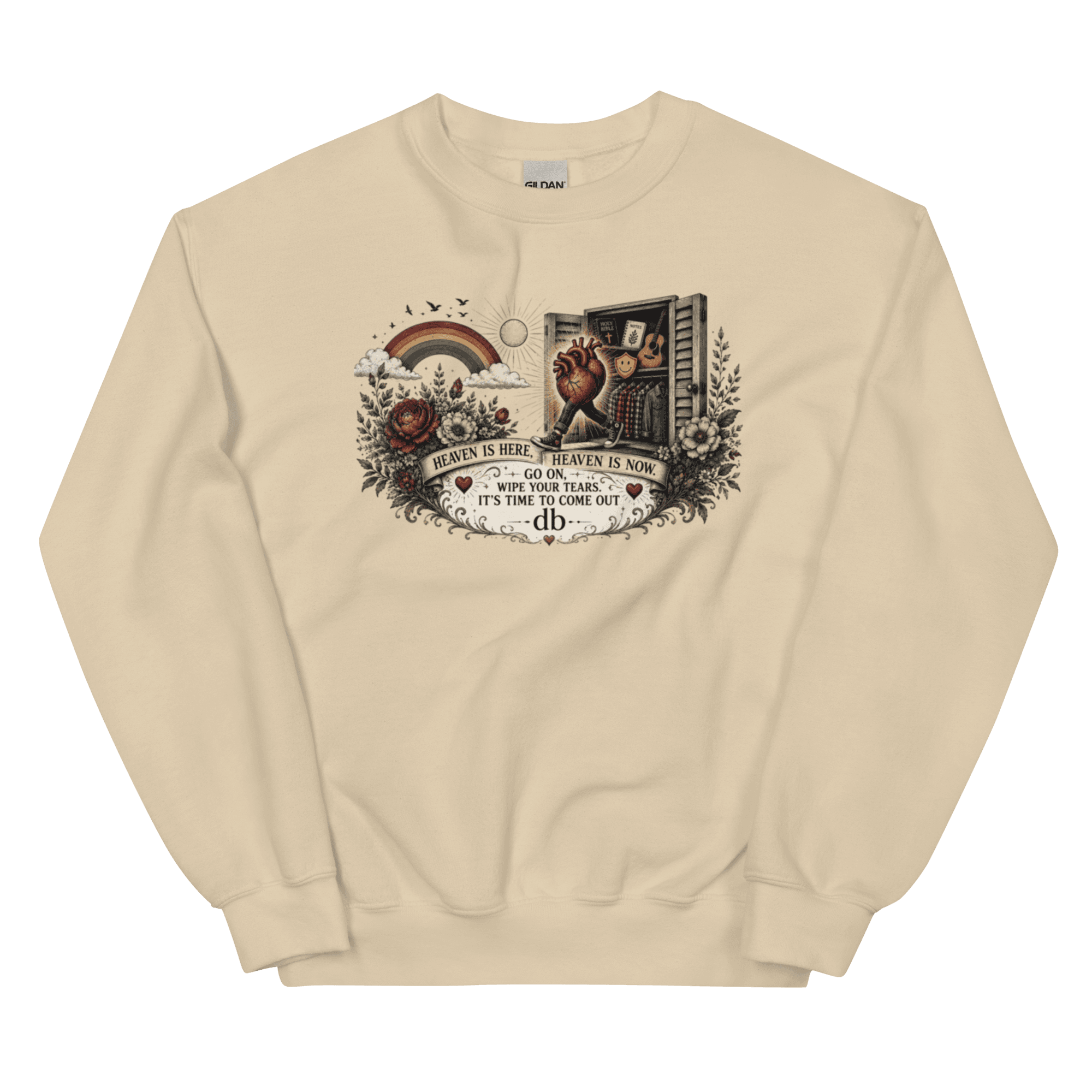 HIDDEN HEART hoodless Unisex Sweatshirt - Image 8