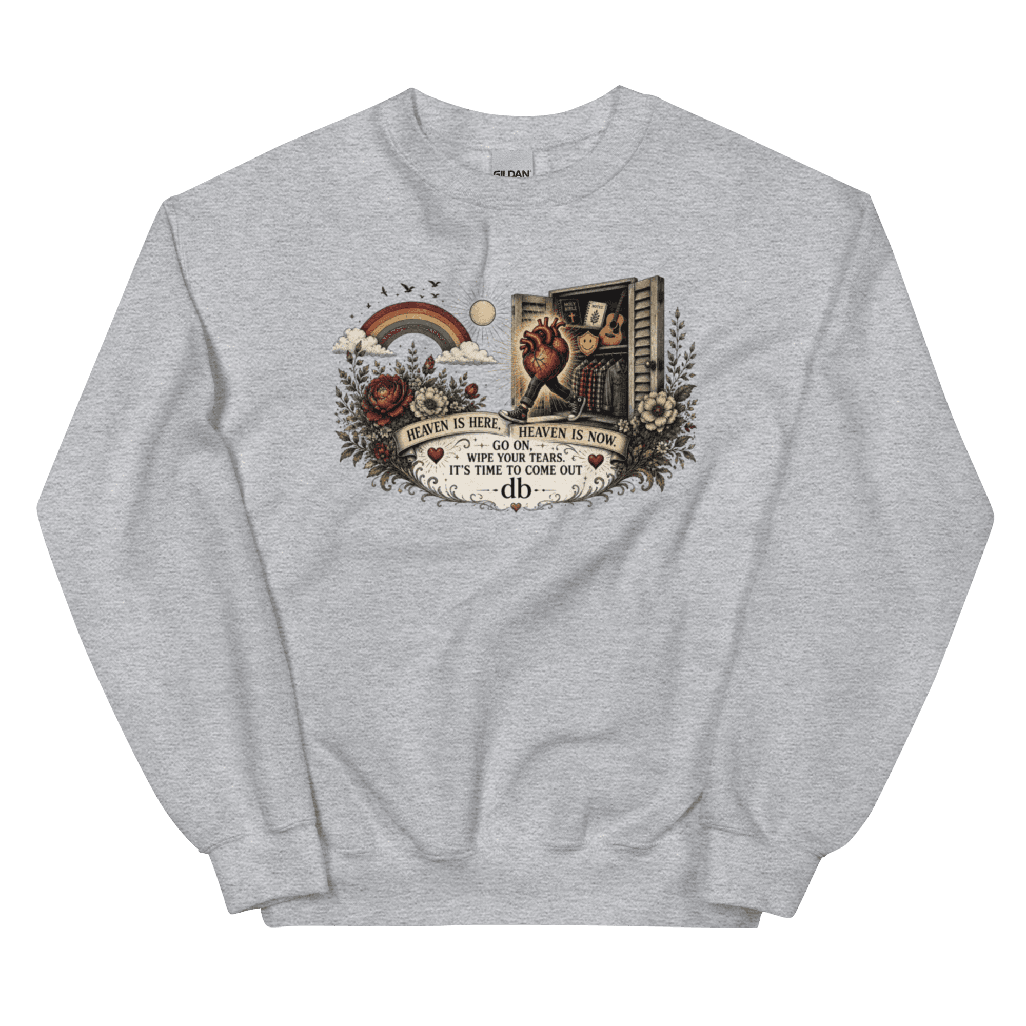HIDDEN HEART hoodless Unisex Sweatshirt - Image 6