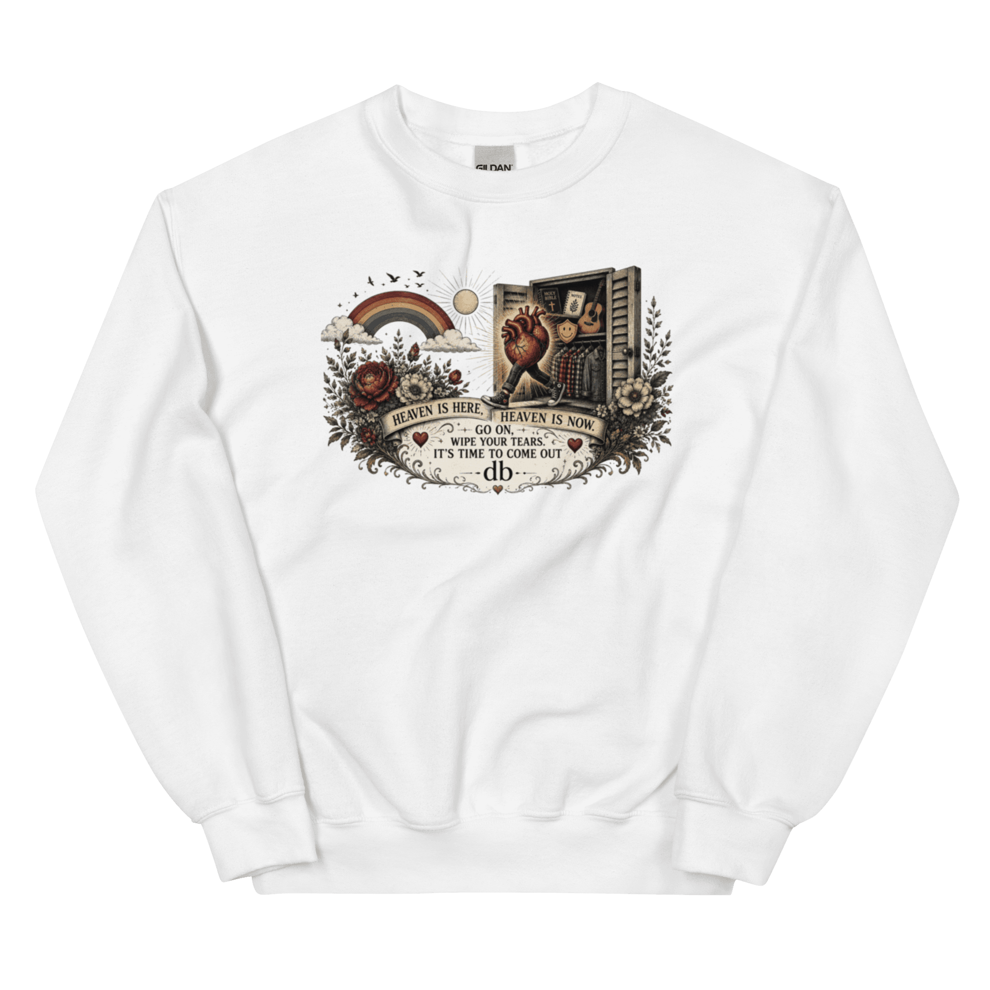 HIDDEN HEART hoodless Unisex Sweatshirt - Image 11
