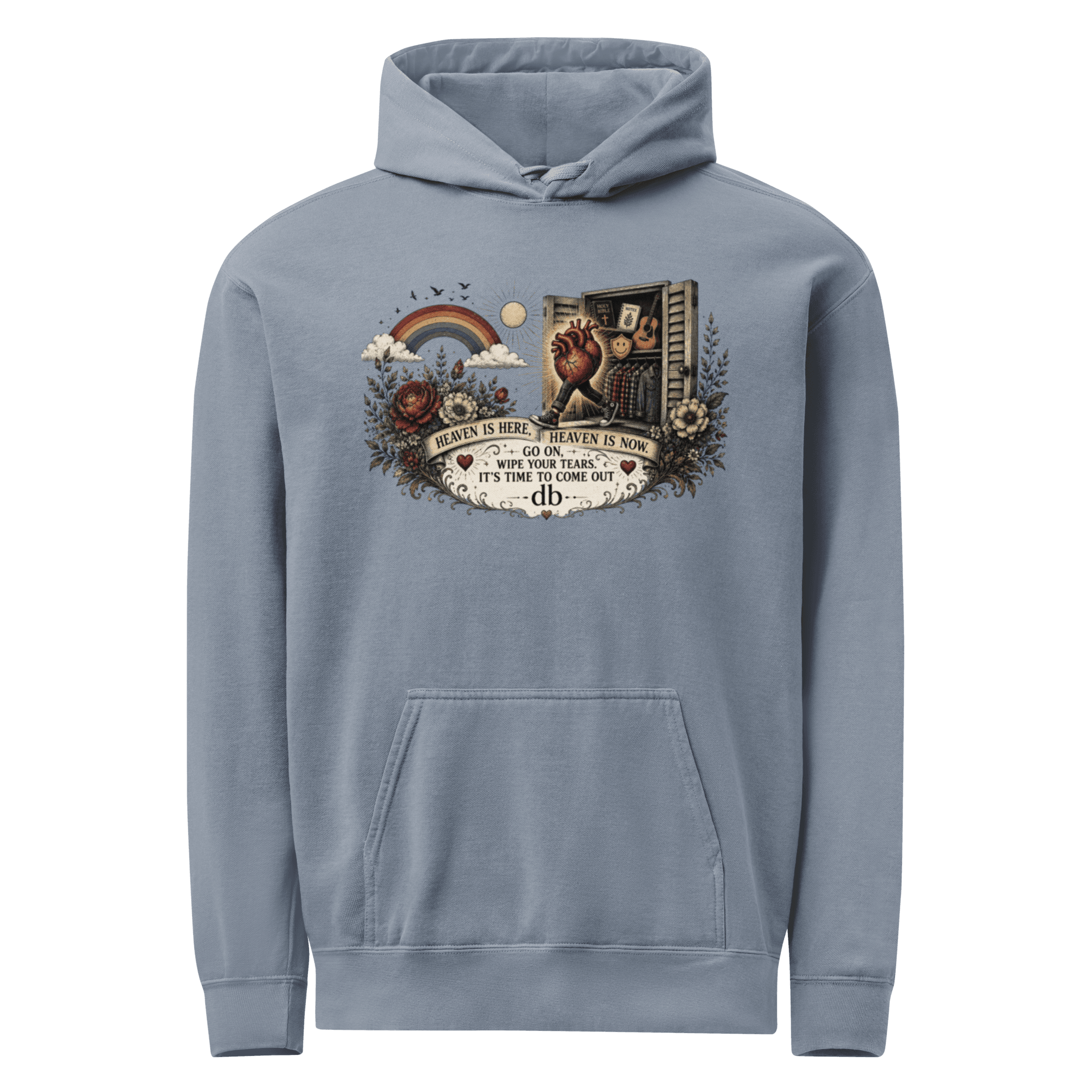 HIDDEN HEART - HOODIE SNOB Unisex garment-dyed hoodie - Image 15