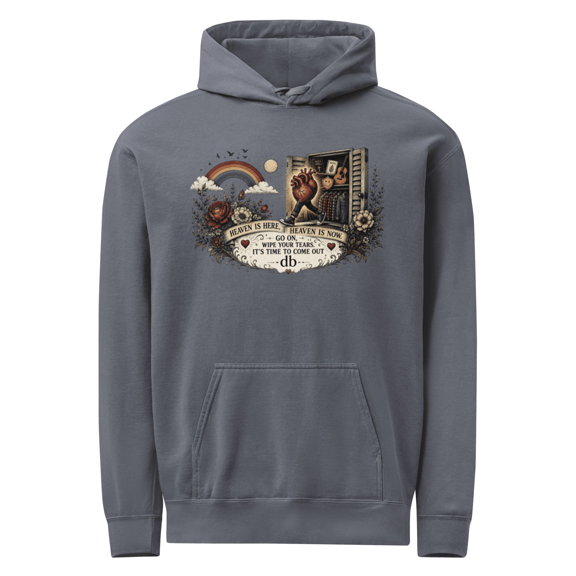 HIDDEN HEART - HOODIE SNOB Unisex garment-dyed hoodie - Image 5
