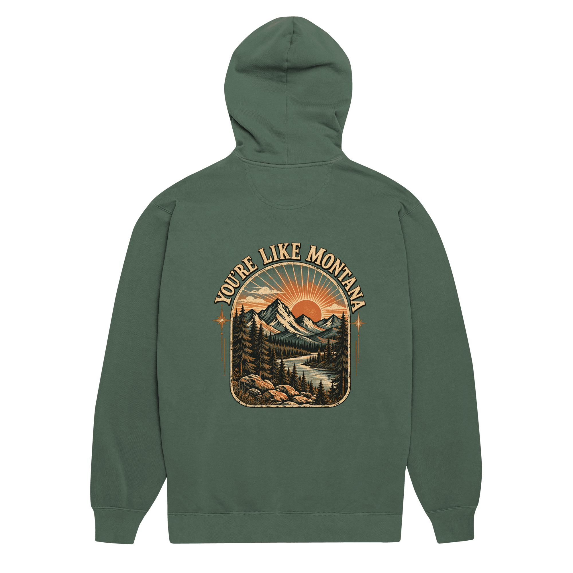 You're Like Montana HOODIE SNOB front back Unisex garment-dyed hoodie - Image 5