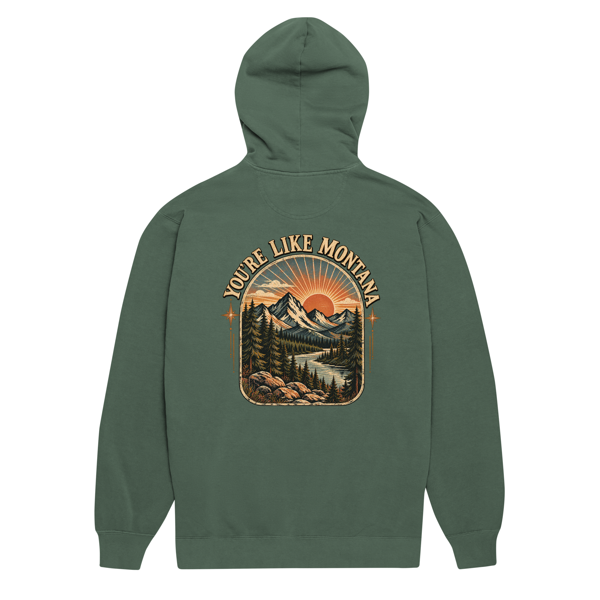 You're Like Montana HOODIE SNOB front back Unisex garment-dyed hoodie - Image 17
