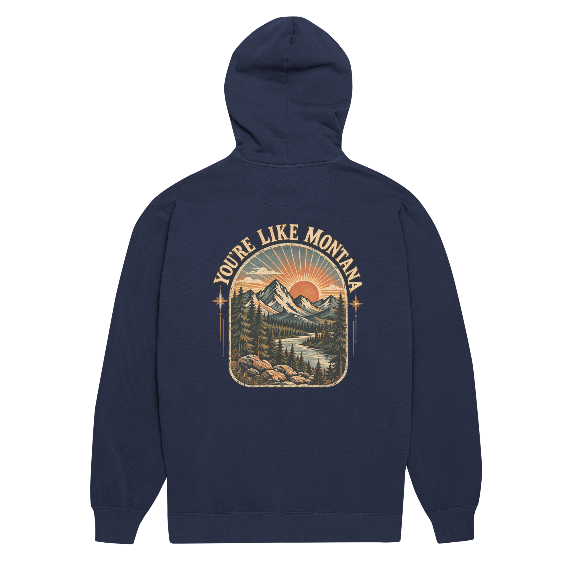 You're Like Montana HOODIE SNOB front back Unisex garment-dyed hoodie - Image 13